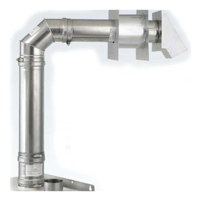 3" Horizontal Tankless Water Heater Z-Vent Kit + Damper-Backflow Stop