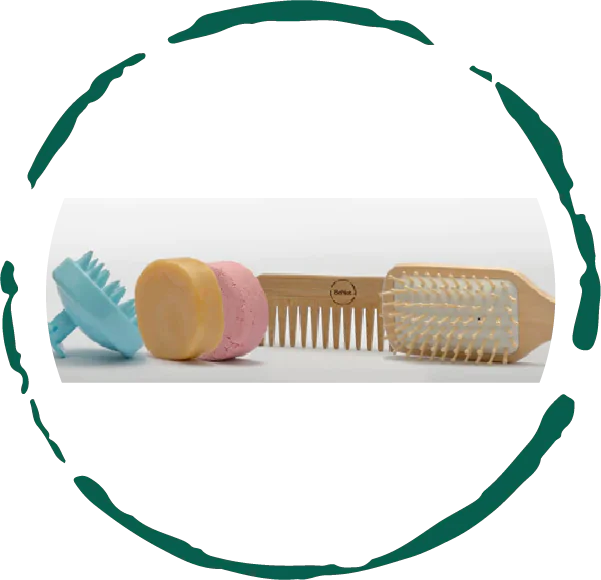 Hair Care Bundle. 5-Pack | Shampoo, Conditioner, Bamboo Comb, Woden Brush & Scalp Massager.