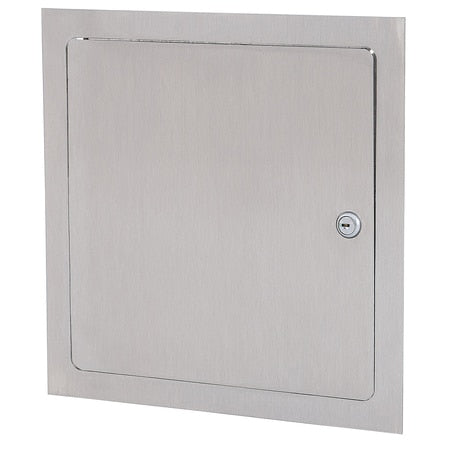Elmdor DW Series Dry Wall Access Door, 12x12, Stainless Steel with Cylinder Lock