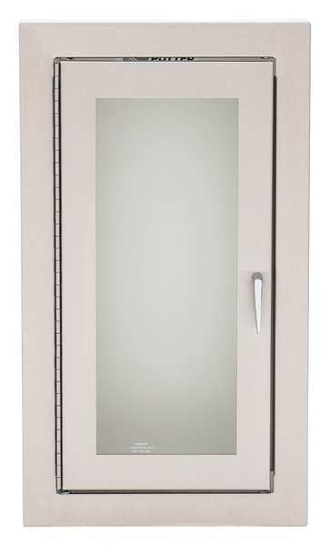Alta Fire Extinguisher Cabinet, Semi-Recessed, Stainless Steel, #4 SS Finish, 9x18x5