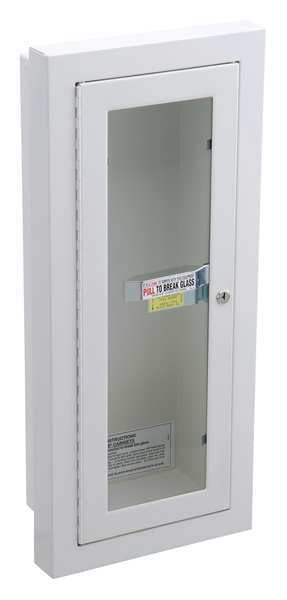 Alta Fire Extinguisher Cabinet, Semi-Recessed, Steel, White, 9x24x5-3/4